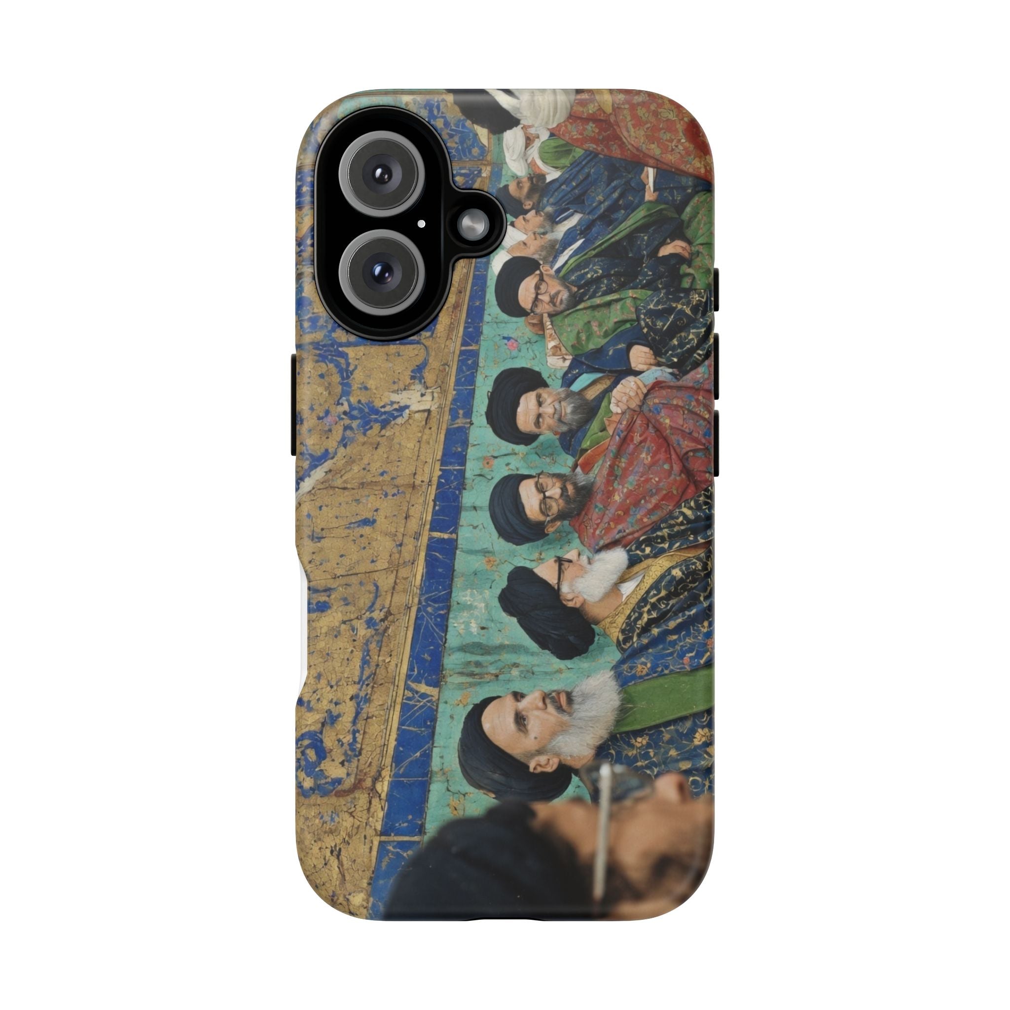 Religious Mosaic Phone Case — Vintage Shrine Scene Protective Hard Case