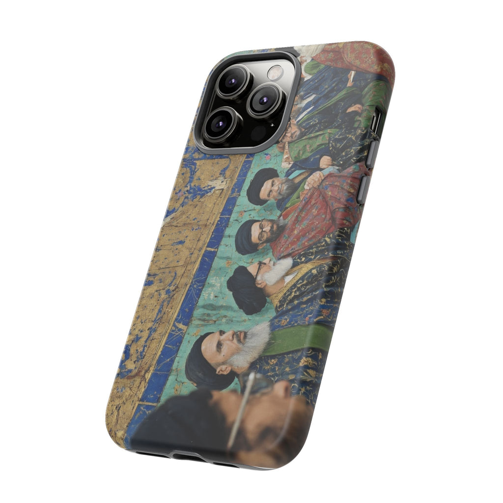 Religious Mosaic Phone Case — Vintage Shrine Scene Protective Hard Case