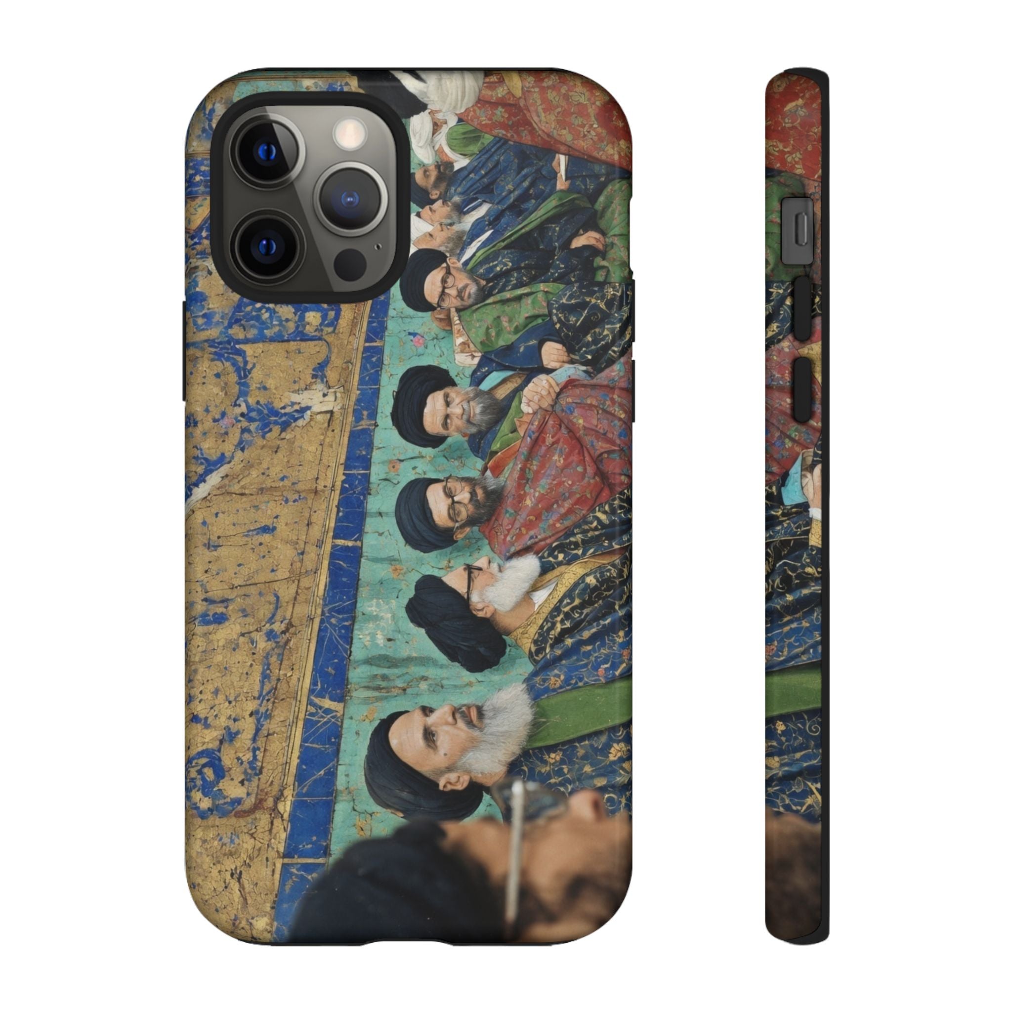 Religious Mosaic Phone Case — Vintage Shrine Scene Protective Hard Case