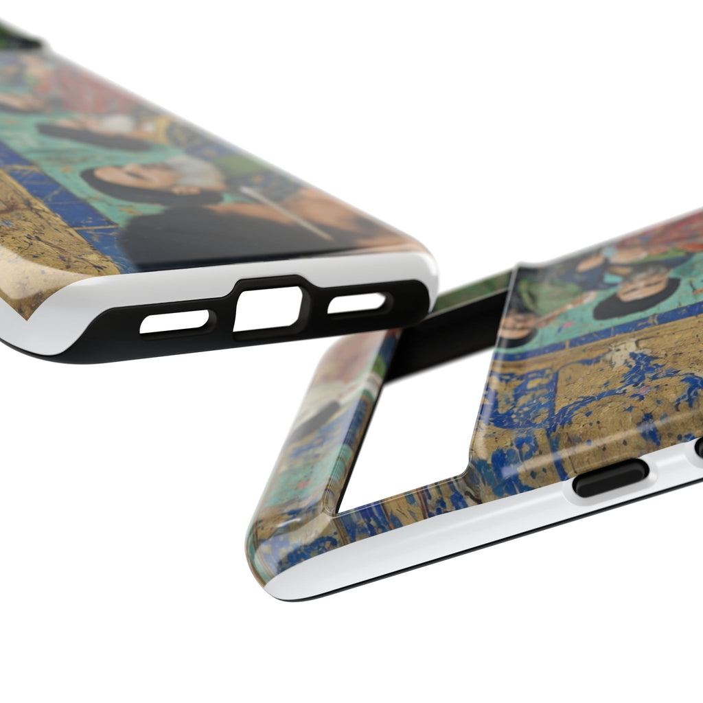 Religious Mosaic Phone Case — Vintage Shrine Scene Protective Hard Case