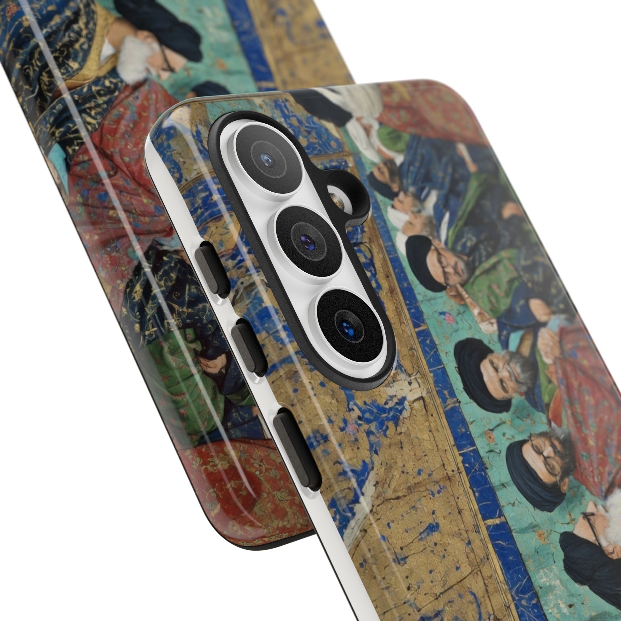 Religious Mosaic Phone Case — Vintage Shrine Scene Protective Hard Case