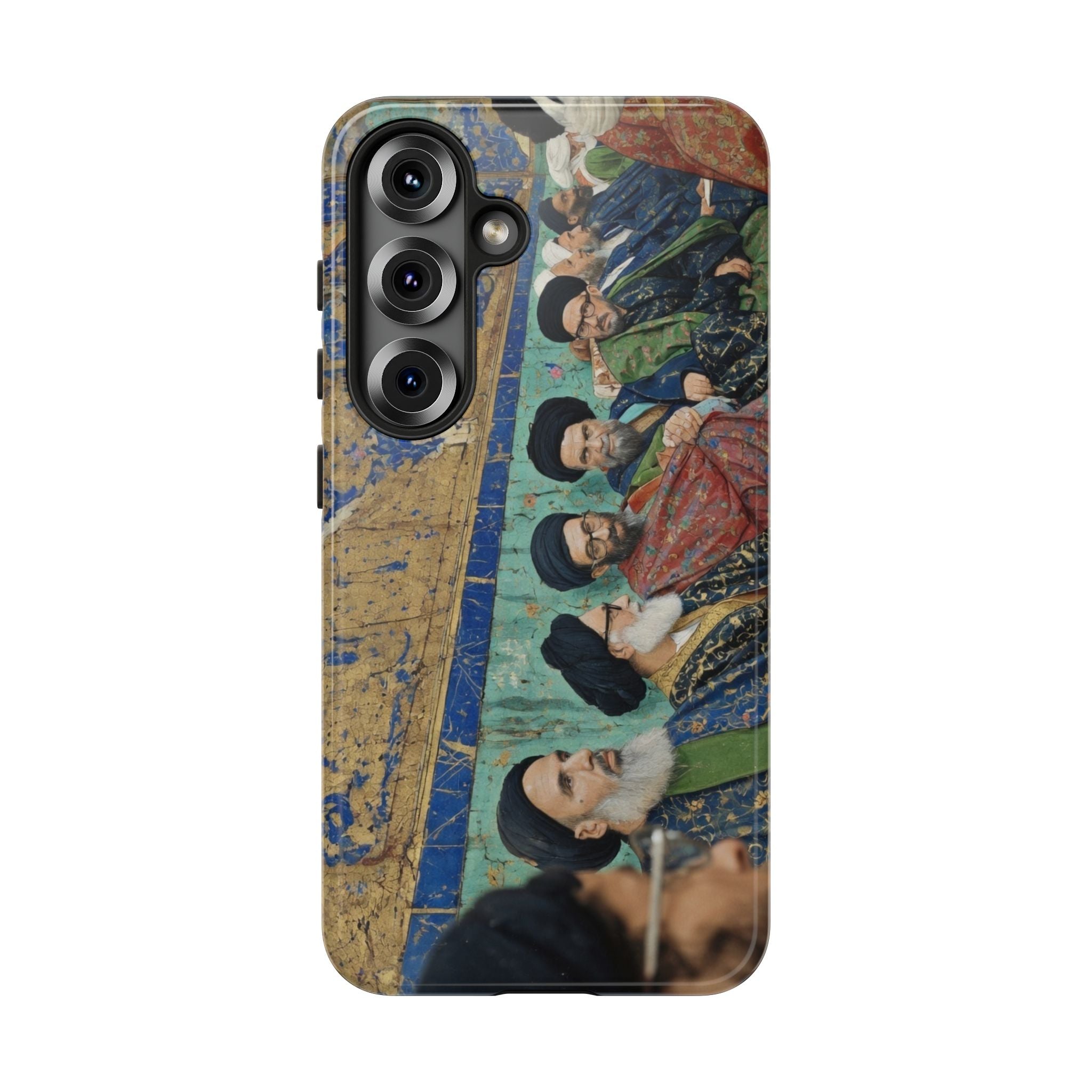 Religious Mosaic Phone Case — Vintage Shrine Scene Protective Hard Case