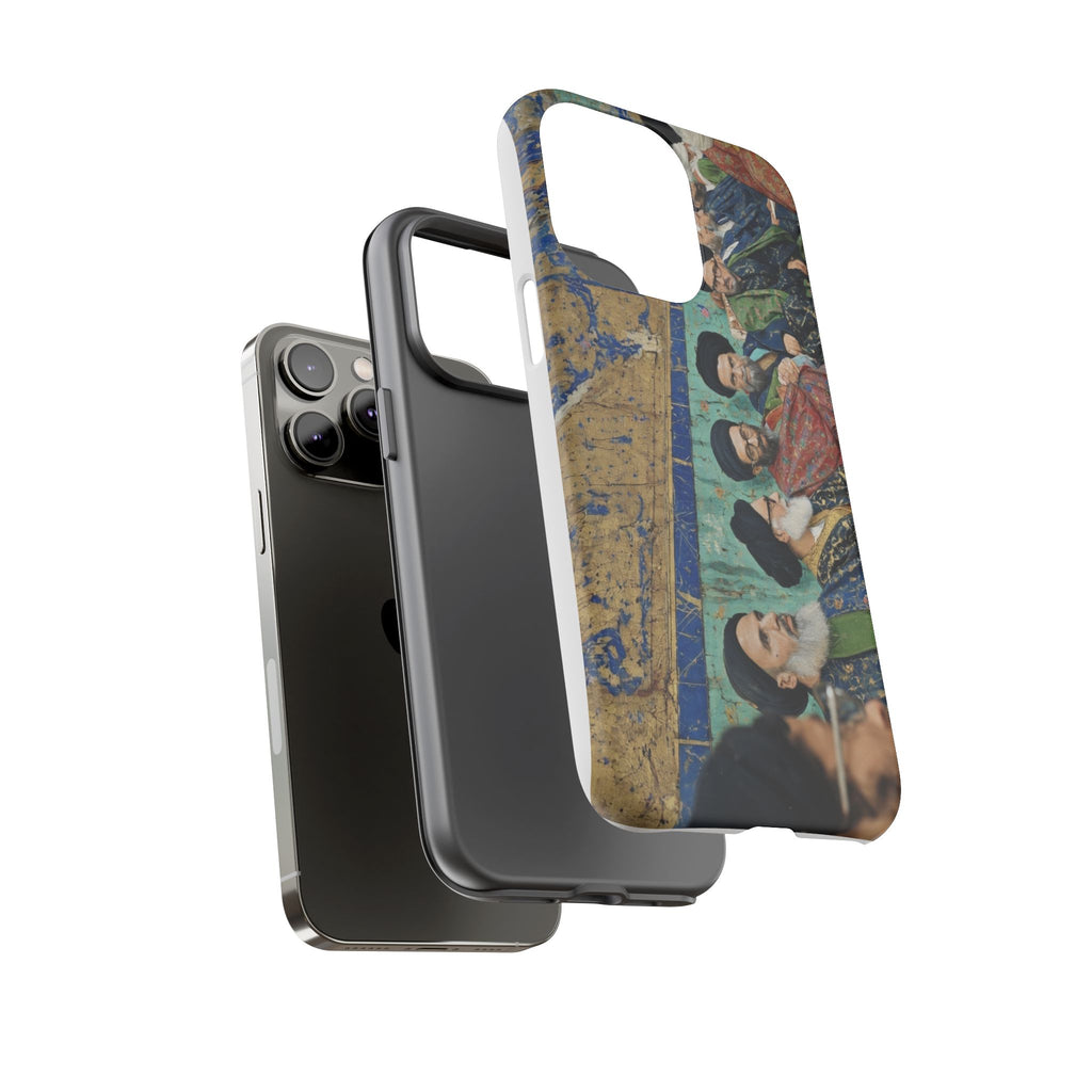 Religious Mosaic Phone Case — Vintage Shrine Scene Protective Hard Case